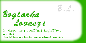 boglarka lovaszi business card